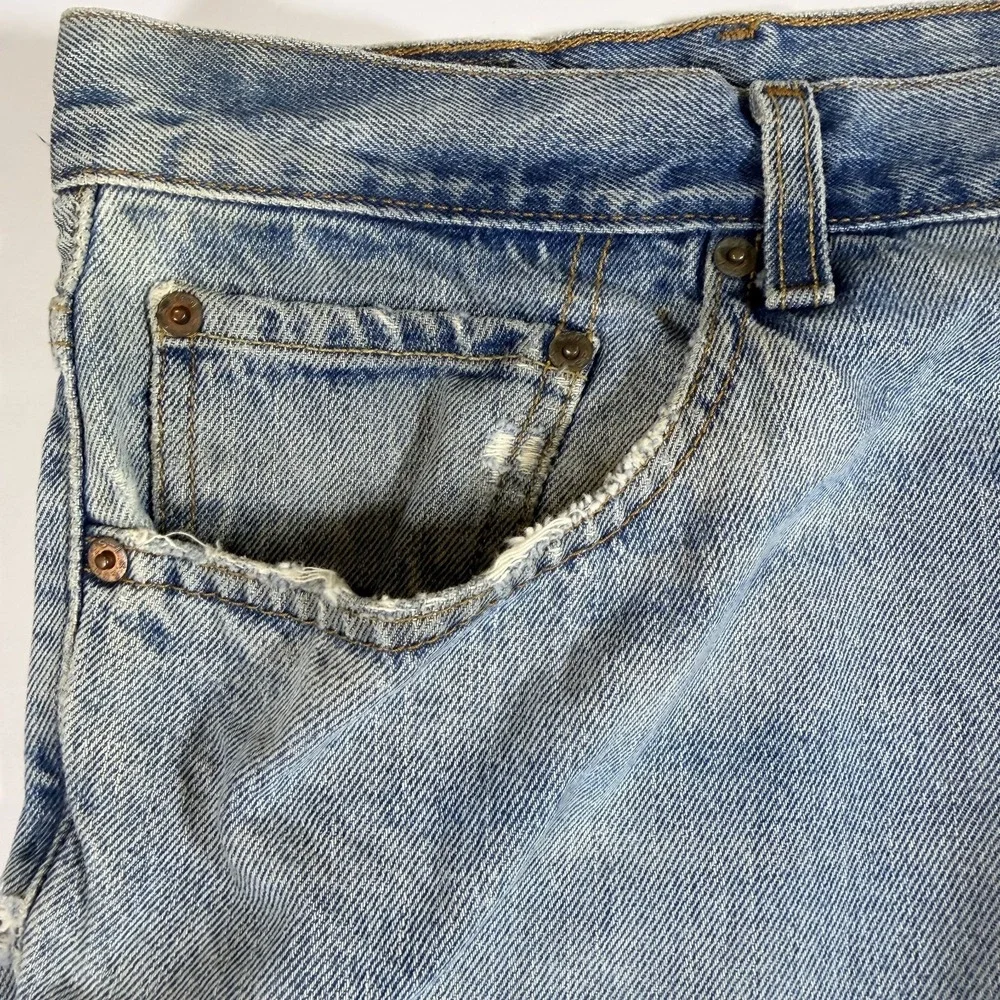 Levi's 550 Jeans Mens 46x32 Blue Denim Red Tab Medium Wash Relaxed Fit Grunge